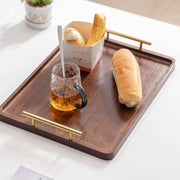 Bandeja Decorativa de Madeira Retangular com Alça Bandeja Decorativa de Madeira Retangular com Alça Bellaffina Grande 
