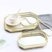 Bandeja Decorativa Retangular Banheiro/Sala com Espelho Bandeja Decorativa Retangular Banheiro/Sala com Espelho Bellaffina 