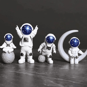 Conjunto de 4 Esculturas Decorativas de Astronauta Conjunto de 4 Esculturas Decorativas de Astronauta Bellaffina Azul 
