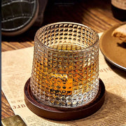Copo de Whisky Cristal com Base Rotativo Copo de Whisky Cristal com Base Rotativo Bellaffina Modelo C 