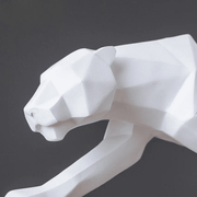 Decoração de Mesa de Resina Escultura Leopardo Estátua Decorativa Pantera Geométrica Bellaffina 