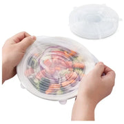 Kit de 6 Tampas de Silicone Reutilizáveis e Sustentáveis! Tampas de Silicone Sustentáveis e Reutilizáveis Bellaffina Azul 