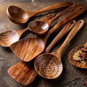 Kit Utensílios de Cozinha 7 Peças de Madeira Kit Utensílios de Cozinha 7 Peças de Madeira Bellaffina 