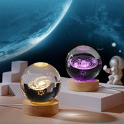 Luminária Decorativa Espacial Luz Noturna 3D Bola Cristal Luminária Decorativa Espacial Luz Noturna 3D Bola Cristal Bellaffina 