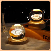 Luminária Decorativa Espacial Luz Noturna 3D Bola Cristal Luminária Decorativa Espacial Luz Noturna 3D Bola Cristal Bellaffina 