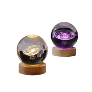 Luminária Decorativa Espacial Luz Noturna 3D Bola Cristal Luminária Decorativa Espacial Luz Noturna 3D Bola Cristal Bellaffina 