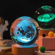 Luminária Decorativa Espacial Luz Noturna 3D Bola Cristal Luminária Decorativa Espacial Luz Noturna 3D Bola Cristal Bellaffina 