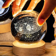 Luminária Decorativa Espacial Luz Noturna 3D Bola Cristal Luminária Decorativa Espacial Luz Noturna 3D Bola Cristal Bellaffina 