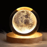 Luminária Decorativa Espacial Luz Noturna 3D Bola Cristal Luminária Decorativa Espacial Luz Noturna 3D Bola Cristal Bellaffina Lua 