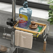 Organizador de Pia de Cozinha Porta Esponja de Pia Organizador de Pia Porta Esponja de Pia Bellaffina Simples/Dourado 