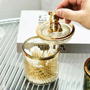 Organizador Porta Cotonete e Algodão Acrílico Organizador Porta Cotonete e Algodão Acrílico Bellaffina Dourado 