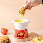Panela de Fondue de Queijo e Chocolate Cerâmica Panela de Fondue de Queijo e Chocolate Cerâmica Bellaffina Branco 