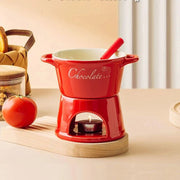 Panela de Fondue de Queijo e Chocolate Cerâmica Panela de Fondue de Queijo e Chocolate Cerâmica Bellaffina Vermelho 