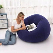 Puff para Sala Redondo Inflável Puff para Sala Redondo Inflável Bellaffina Azul 