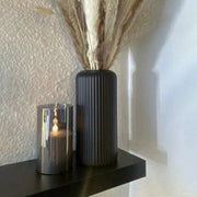 Vaso Decorativo de Cerâmica Cilíndrico para Mesa e Sala Vaso Decorativo de Cerâmica Cilíndrico para Mesa e Sala Bellaffina 